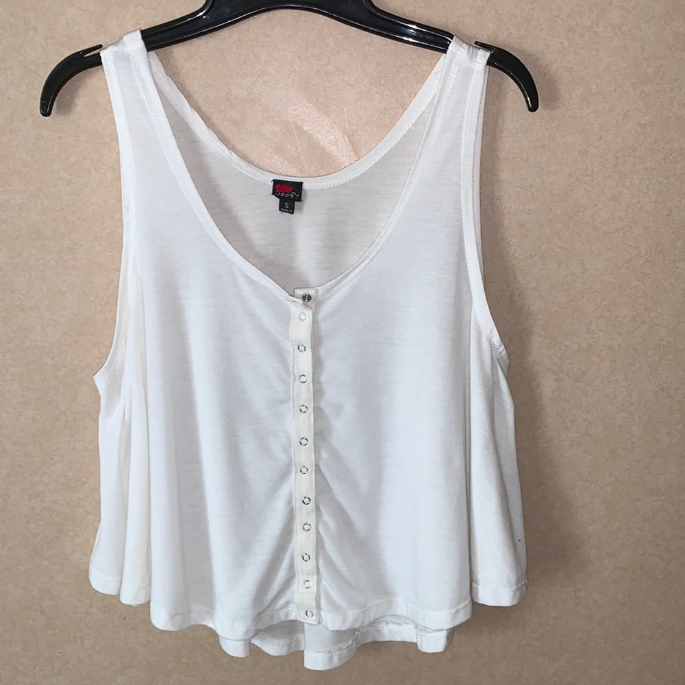 Cream Color Snap Button Mid Drift Top
